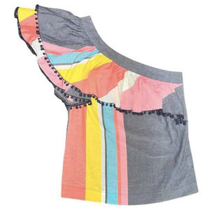 Trina Turk Women's Los Angeles One Shoulder Ruffle Top